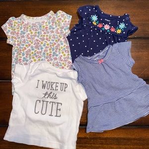 4 short-sleeved infant tops!